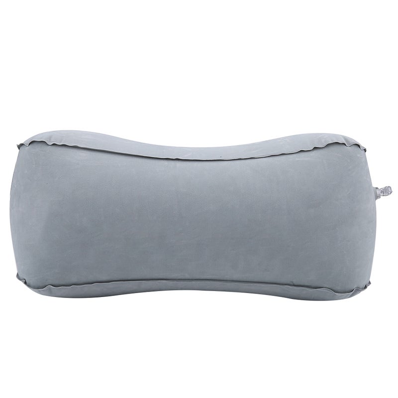 Inflatable Flocking Travel Foot Rest Pillow Travel Flights Relax Cushion With Air Pump(Gray) - Image 2