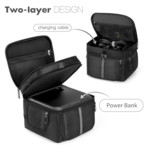 OCXLLEATLY Power Station Carrying Case Compatible with ECOFLOW RIVER 3 Plus, Travel Storage Bag For Generator, Charging Cable and Accessories, with Quick Access & Air Flow Zipper Windows - Image 3