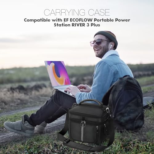 OCXLLEATLY Power Station Carrying Case Compatible with ECOFLOW RIVER 3 Plus, Travel Storage Bag For Generator, Charging Cable and Accessories, with Quick Access & Air Flow Zipper Windows - Image 2