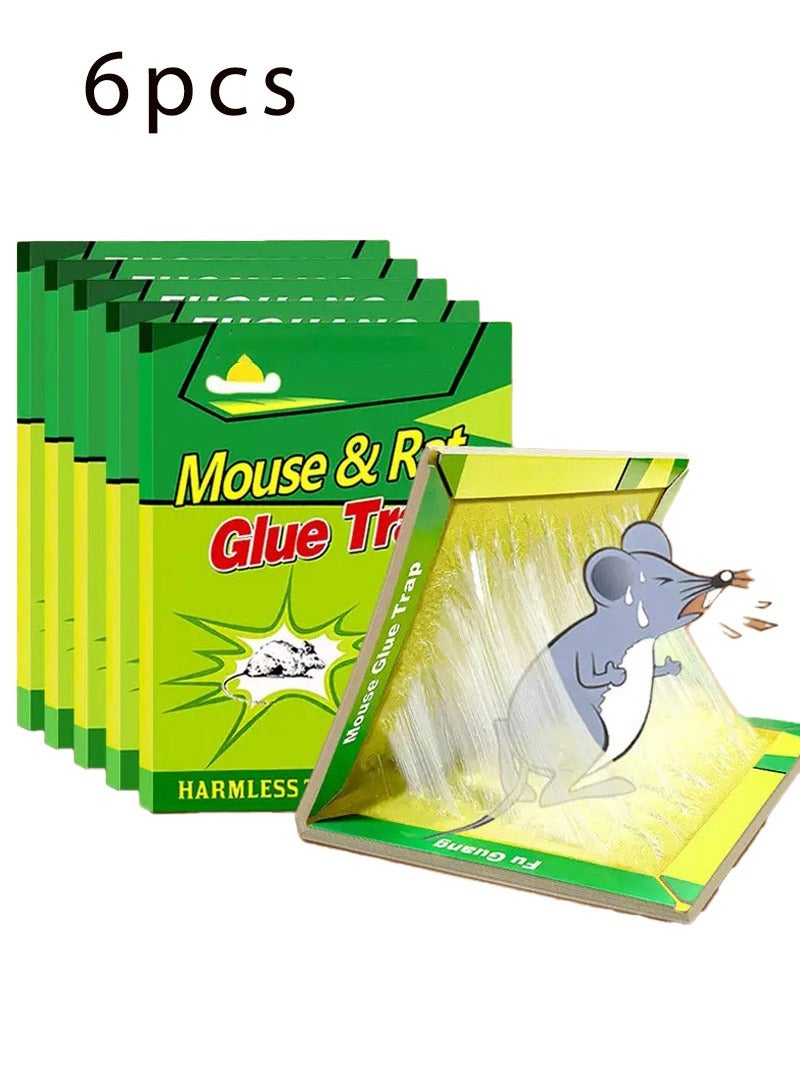 rocooart 6-Pack Mouse Rat Glue Trap, Strongly Adhesive Sticky Glue Traps for Mice, Mouse Sticky Traps - Image 1