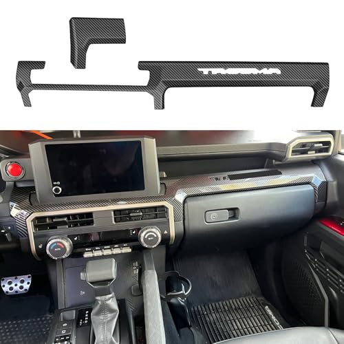 BORUIEN Dashborad Panel Cover for Toyota Tacoma SR SR5 2024 2025 2026 w8 Display Interior Accessories Center Console ABS Side Frame Decor Cover Carbon Fiber Grain Fit 8 Inch Display Only - Image 1