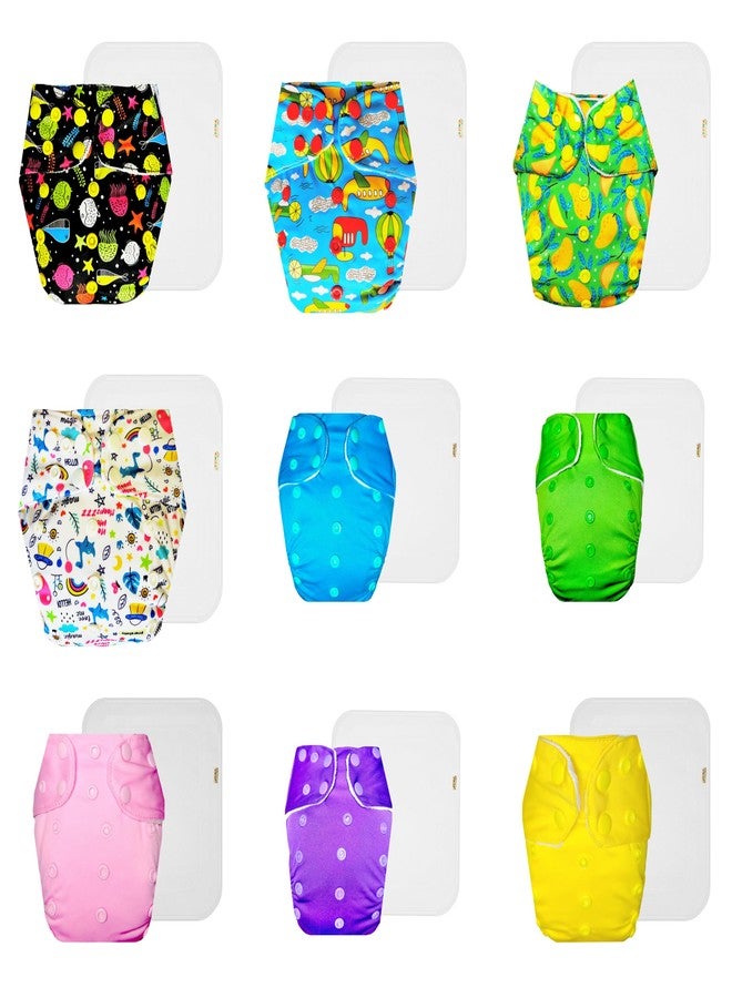 حفاضات دمبلدو القماشية الممتازة مع حشوة قطنية (عبوة من 9) | ملائمة تمامًا | قابلة لإعادة الاستخدام والغسل | أزرار كبس قابلة للتعديل | مناسبة للارتداء طوال اليوم | من 3 أشهر إلى 3 سنوات | للجنسين - Image 1