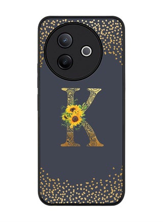 Custom Floral Monogram - K  (Grey )