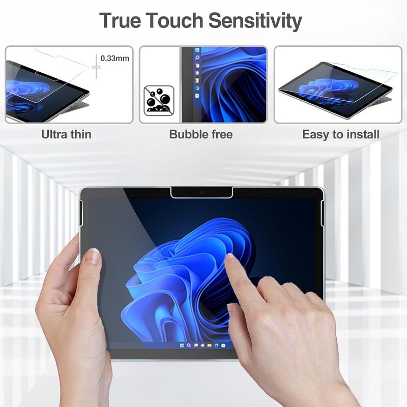 Procases [2 Pack] Surface Go 4 2023/ Go 3 2021 / Surface Go 2 10.5" 2020 / Surface Go 10" 2018 Screen Protector, Tempered Glass Screen Film Guard For Surface Go 4/3/2/1 -Clear - Image 3