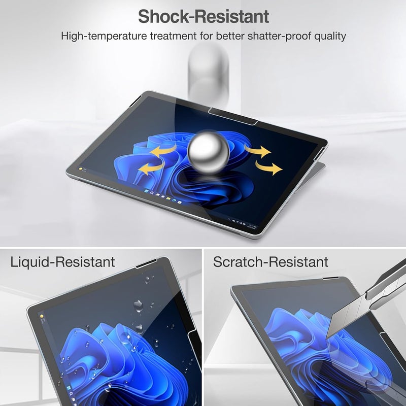 Procases [2 Pack] Surface Go 4 2023/ Go 3 2021 / Surface Go 2 10.5" 2020 / Surface Go 10" 2018 Screen Protector, Tempered Glass Screen Film Guard For Surface Go 4/3/2/1 -Clear - Image 4