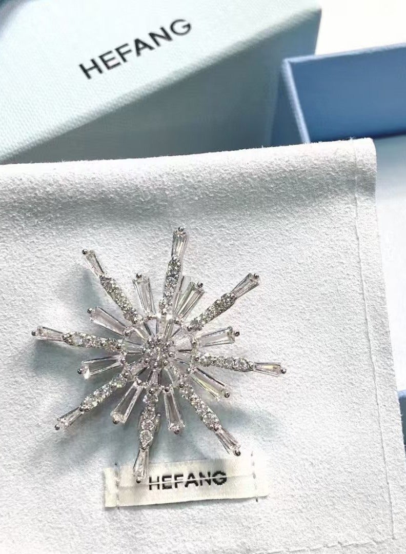 HEFANG Fashionable And Personalized Ice Crystal Shaped Brooch 