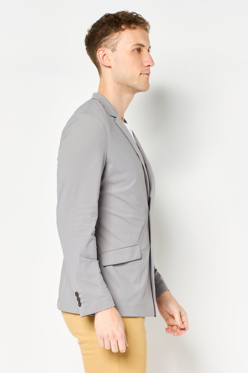 SELECTED Men Regular Fit Solid Casual Blazer, Light Grey - Image 2