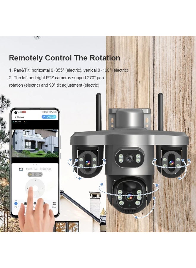 SUPER 5 15MP Three PTZ Lens Three Screen 4G Solar Camera Outdoor 4G 10X Digital Zoom Auto Tracking Security Camera V380 Pro - Image 5