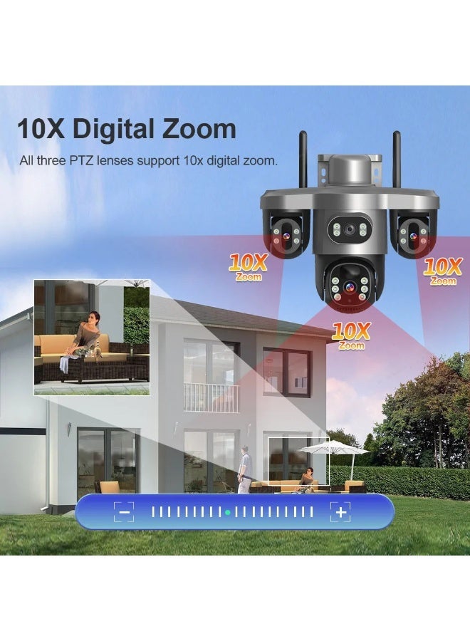 SUPER 5 15MP Three PTZ Lens Three Screen 4G Solar Camera Outdoor 4G 10X Digital Zoom Auto Tracking Security Camera V380 Pro - Image 4