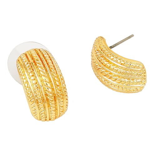 Estele Gehena by Estele Golden Non Precious Base Metal Stud Earrings for Women (5010007-IG) - Image 3