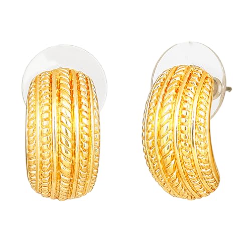 Estele Gehena by Estele Golden Non Precious Base Metal Stud Earrings for Women (5010007-IG) - Image 2