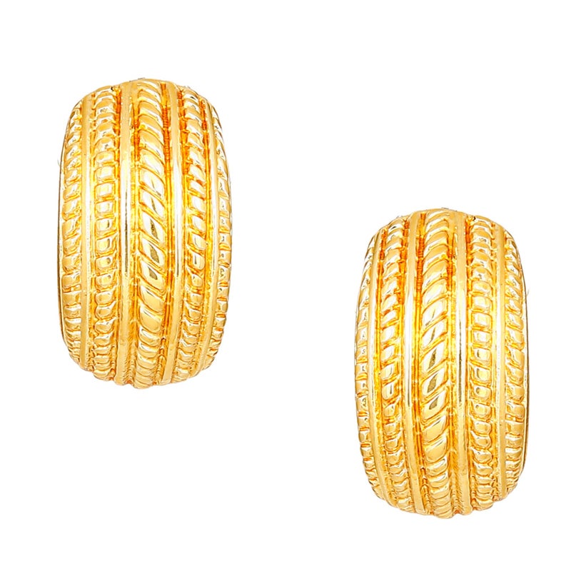 Estele Gehena by Estele Golden Non Precious Base Metal Stud Earrings for Women (5010007-IG) - Image 4