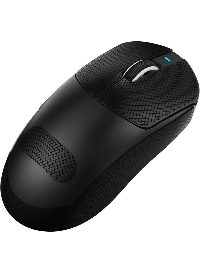 هجوم القرش ماوس ألعاب لاسلكي X8SE، مستشعر بصري PAW3311 بدقة 25 ألف نقطة في البوصة قابل للتعديل، وزن خفيف مريح 59 جرام، أوضاع ثلاثية 2.4 جيجاهرتز/بلوتوث/USB-C، بطارية 500 مللي أمبير/ساعة، 5 أزرار قابلة للبرمجة لأجهزة الكمبيوتر الشخصية/ماك - شريط قبضة أسود - Image 1
