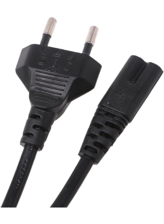 Harbour Delights - 1.5 Meters 230V 2 Pin Euro Power Cable - Type C European Plug to C7 Cord Printer Cable For PS5/PS4 - Black - Image 1
