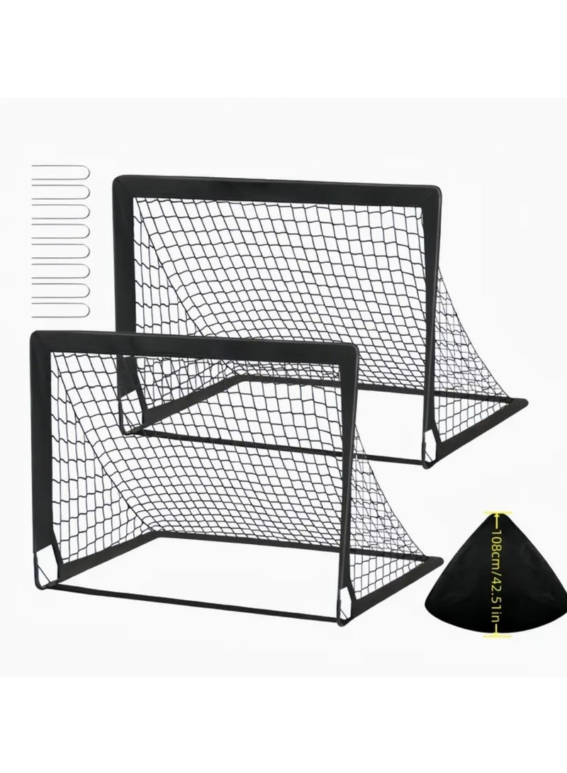 DANIM Portable Glass Fiber Football Goal Kids Soccer Goal for Backyard Set Toddler Soccer Nets Training Equipment Soccer Ball Pop Up Portable Soccer Set for Kids and Youth Games and Training Goals - Image 2