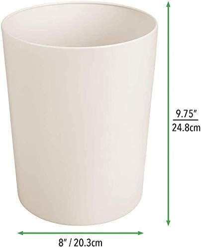 INDIAN DECOR. 29170 Round Metal Small Trash Can Wastebasket, Garbage Container Bin for Bathrooms, Powder Rooms, Kitchens, Home Offices - Durable Steel - White  - Image 4