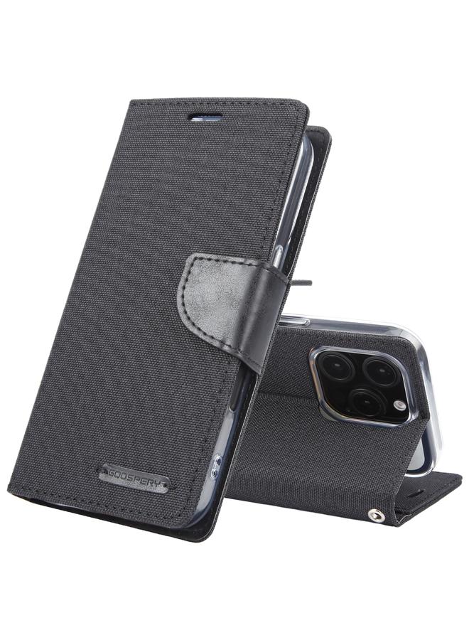 GOOSPERY Case For iPhone 16 Pro Max CANVAS DIARY Fabric Texture Flip Leather Phone Case  - Image 1