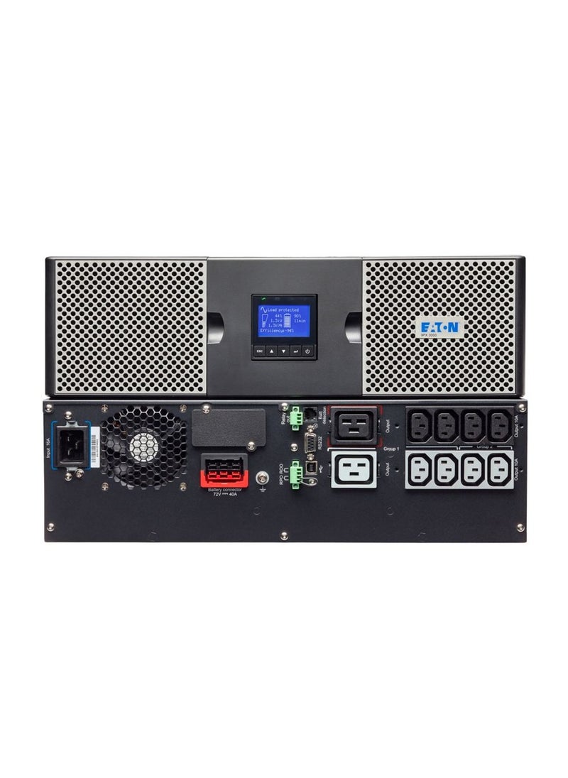 Eaton - Eaton 9PX UPS, 3000 VA, 3000 W, Input: C20, Outputs: (8) C13, (2) C19, Rack/tower, 3U - Image 1