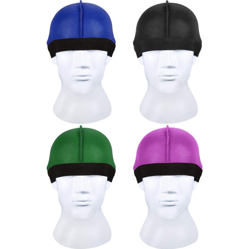 Satinior 8 Pack Silky Durags for Men 4 Wave Cap 4 Long Tail Do Rags 360 Waves Elastic Headwraps for Men Women - Image 3