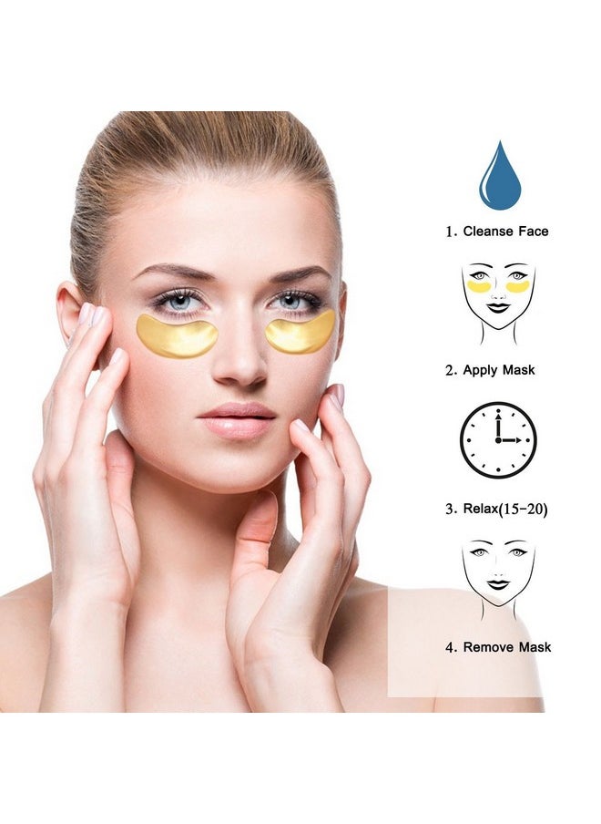 NYKKOLA - 20 Pairs Gold Eye Mask Powder Crystal Gel Collagen Eye Pads For Antiaging & Moisturizing Reducing Dark Circles Puffiness Wrinkles - Image 1