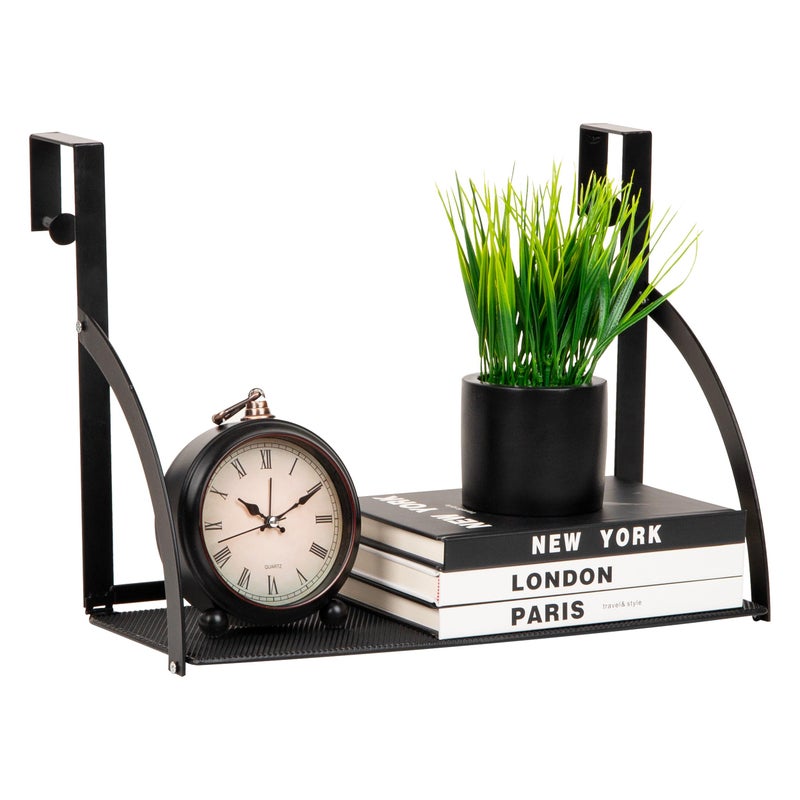 Mind Reader Hanging Cubicle Shelf Organizer, Cubicle Shelf for Office Supplies, Plants, and Decor, Easy to Install, Metal, Black - Image 1