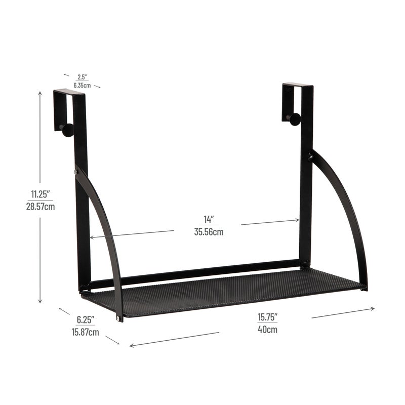 Mind Reader Hanging Cubicle Shelf Organizer, Cubicle Shelf for Office Supplies, Plants, and Decor, Easy to Install, Metal, Black - Image 3