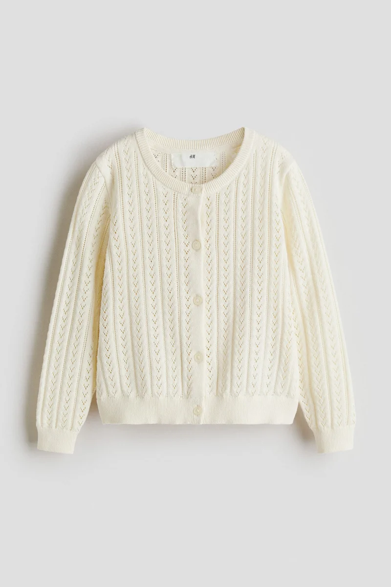 H&M Pointelle-knit cotton cardigan
