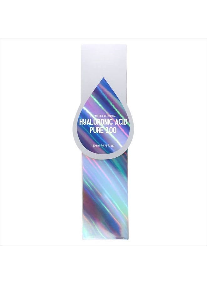 Elizavecca - Hyaluronic Acid 100% Face Serum 200ml/6.76 fl.oz. - Hyaluronic Acid Essence, K-Beauty Routine - Image 1