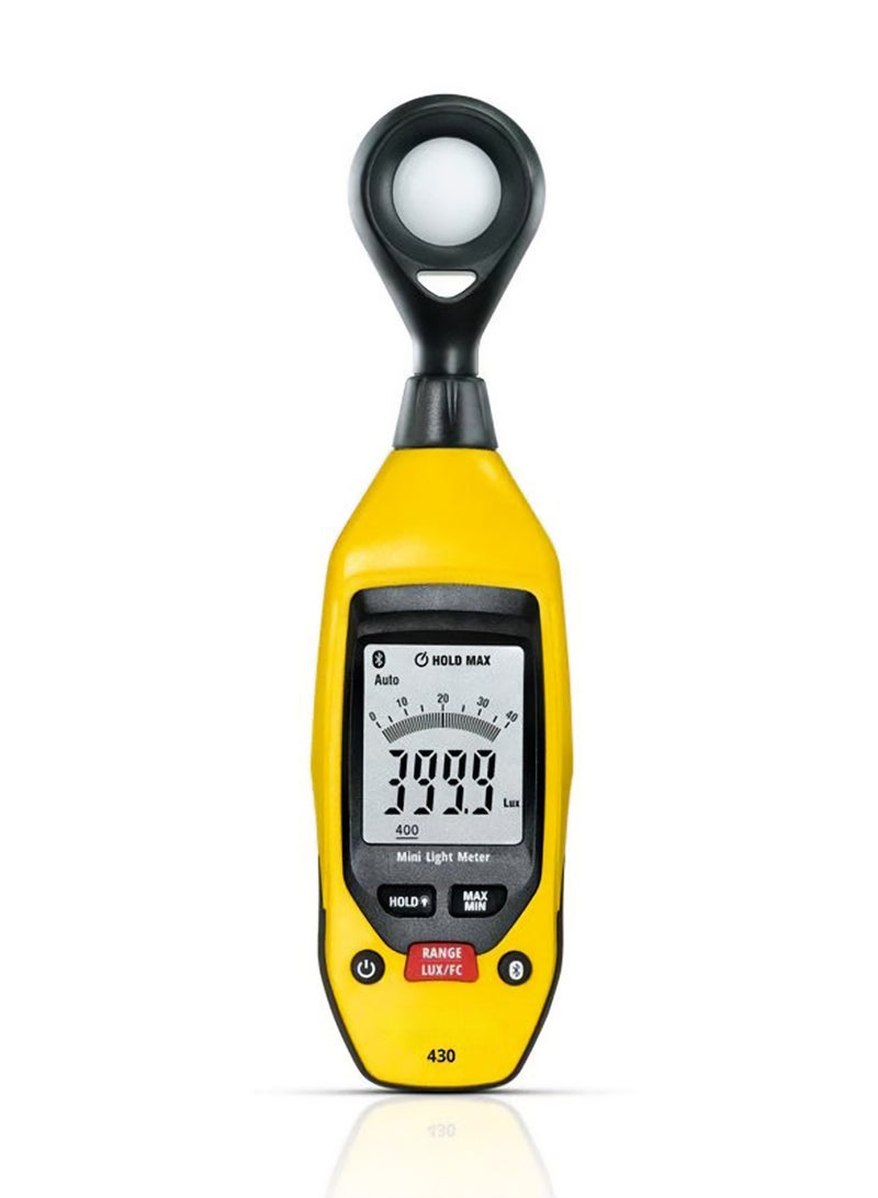 King Mariot 430 Mini Light Meter | 0-40kLux/0-4kFC Measurement Range | 2-inch LCD Screen | Bluetooth Connectivity | Ideal for Aerospace, Horticulture, Science, and Construction