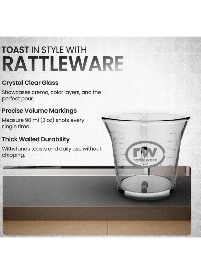 راتلوير Rattleware كوب قياس إسبريسو فاخر سعة 90 مل، متين ومصمم بدقة ككوب شوت للقهوة وكوب قياس للإسبريسو، مثالي للاستخدام الاحترافي والمنزلي - Image 3