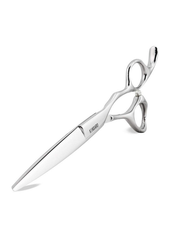 KINSARO Professional Hair Shears 6" Silvery Blind Hole Sharp Hair Scissors Hair Cutting Scissors Barber Scissors Barber Shears Haircut Scissors Convex Edge 440C KINSARO - Image 1