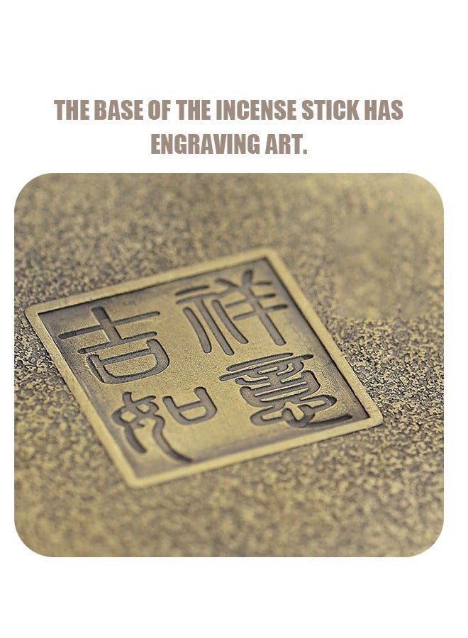 Incense Burner Incense Holder, Metal sakura Vintage Incense Stick Holder Tray Incense Stick Stick Ash Catcher, Yoga Meditation Home Office Decoration (Golden) - Image 3