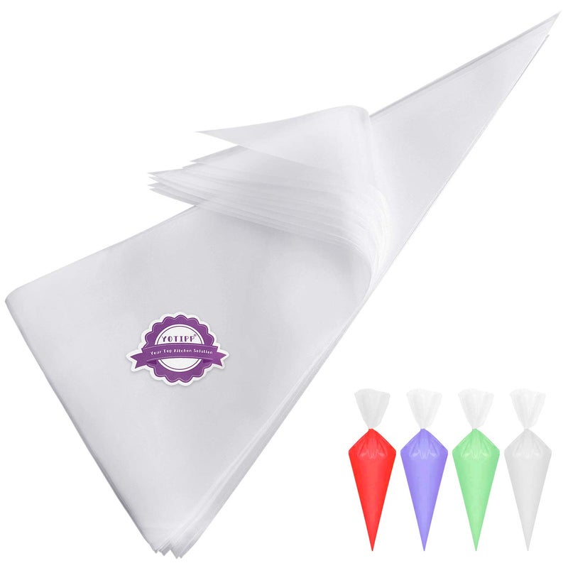 YOTIPP Extra Thick 100 Pack 18 Inch Disposable Piping Bag Pastry Icing Bag Cake Decorating Bags Large Size - Image 1