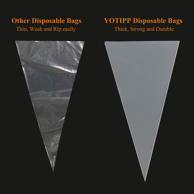 YOTIPP Extra Thick 100 Pack 18 Inch Disposable Piping Bag Pastry Icing Bag Cake Decorating Bags Large Size - Image 4