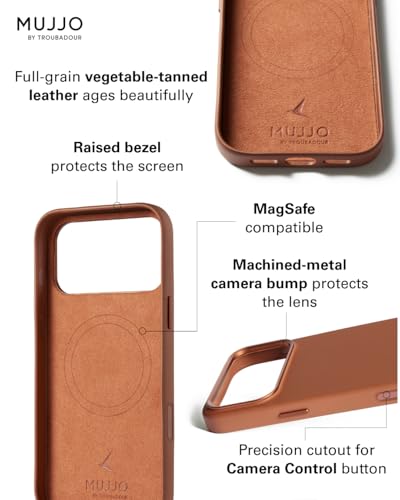 Mujjo Leather Case for iPhone 17 Pro Max – MagSafe Compatible - Tan - Image 3
