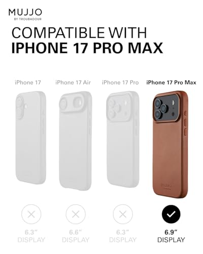 Mujjo Leather Case for iPhone 17 Pro Max – MagSafe Compatible - Tan - Image 5