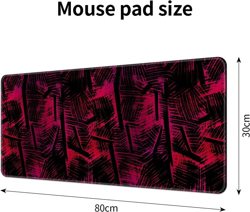 Large Gaming Mouse Pad, Extended Desk Mousepad with Stitched Edges, Non-Slip Rubber Base Mice Pad, Office Desk Mat, Keyboard Pad for Gamer, Office & Home (Red Veins, 800x300x3 mm) - Image 5