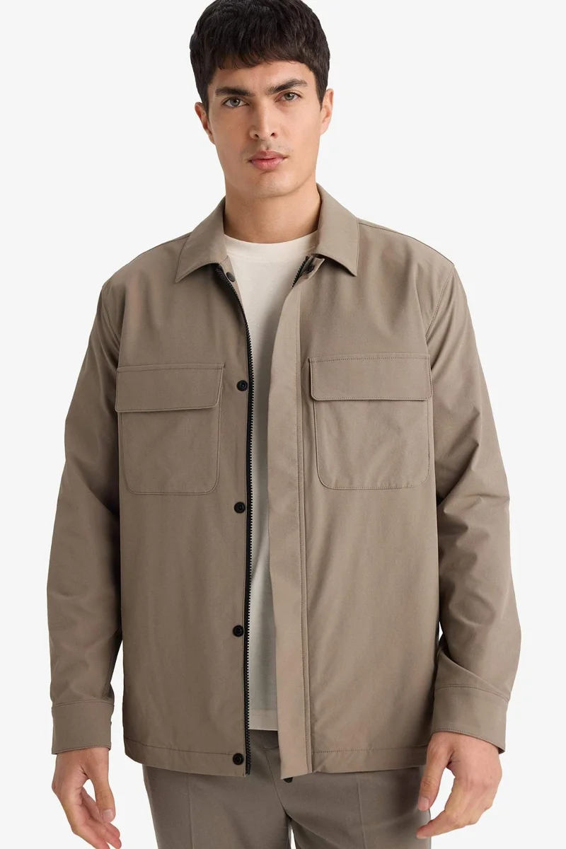 ديفاكتو Regular Fit Long Sleeve Overshirt