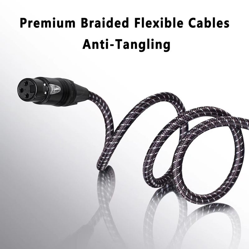 MIKIZ 50ft XLR Cables Braided 50 ft 2 Pack - Anti-Tangling Premium XLR Patch Cables Male to Female 3 Pin - Image 3