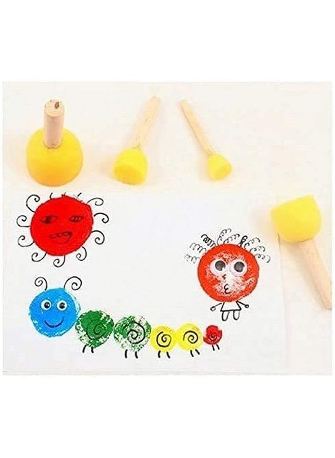 WAFJAMF 30 Pcs Assorted Size Round Sponges Brush Set 4 Sizes Diy Painting Tools- Yellow  - Image 5