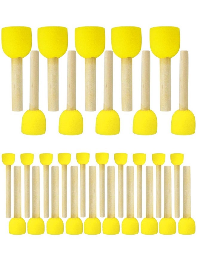 WAFJAMF 30 Pcs Assorted Size Round Sponges Brush Set 4 Sizes Diy Painting Tools- Yellow  - Image 1
