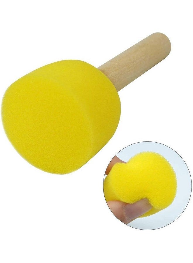 WAFJAMF 30 Pcs Assorted Size Round Sponges Brush Set 4 Sizes Diy Painting Tools- Yellow  - Image 3