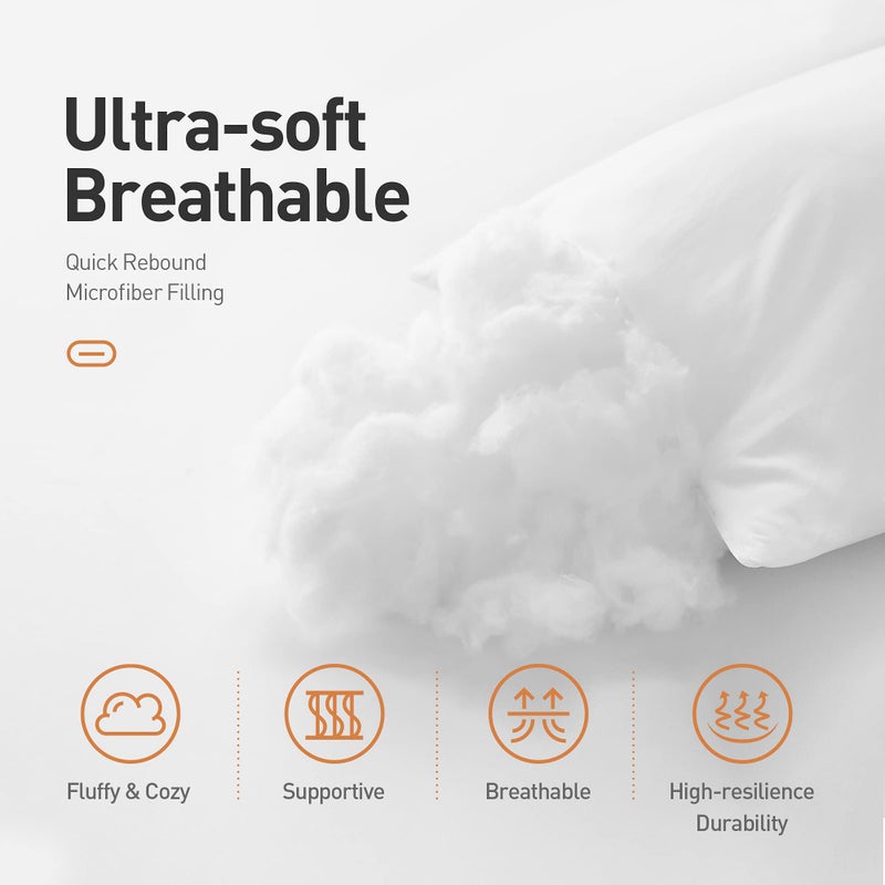 Acanva Throw Pillow Insert Premium Stuffer Sham Square Form for Decorative Cushion Bed Couch Sofa Chair  14x14(1 Count)  White - Image 2
