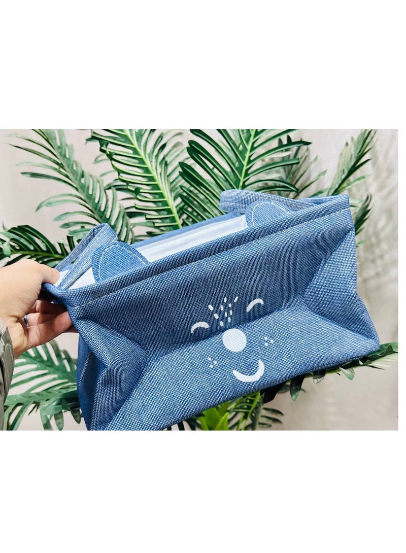 سبت قماش بتصميم ديزني جذاب، مزود بيد قماش مريحة وقوائم معدنية متينة — مثالي لتخزين الملابس أو الألعاب بطريقة منظمة وعصرية. - Image 1