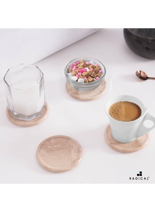 RADICALn Set of 6 Verona Marble Drink Coasters with Holder | Handmade Table & Home Décor - Image 3