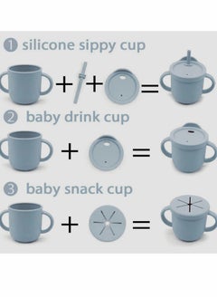 Excefore Silicone Sippy Cups for Baby, Sippy Cup & Snack 2-in-1 Container for Toddlers  - Image 3