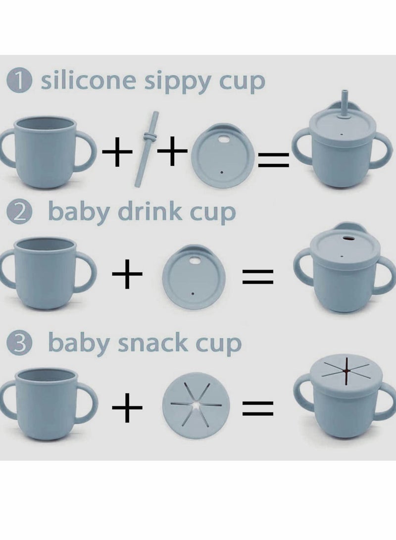 Excefore Silicone Sippy Cups for Baby, Sippy Cup & Snack 2-in-1 Container for Toddlers  - Image 3