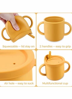 Excefore Silicone Sippy Cups for Baby, Sippy Cup & Snack 2-in-1 Container for Toddlers  - Image 4