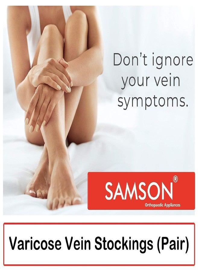 Samson Orthotics Samson Varicose Vein Stockings (Classic) (Pair) - For Varicose Veins, Blood Pools, Congestion, Spider Veins, DVT, Lymphedema, (For RUNNING, SPORTS, FITNESS) (For Women & Men) [(Style : Below Knee) (Size : Small)] - Image 2