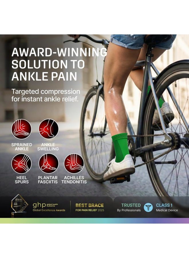 Modvel Foot & Ankle Brace Socks for Sprained Ankle Compression Sleeve - Plantar Fasciitis Relief Brace, Foot Support for pain Women & Men - Tendonitis & Arthritis Feet Sleeve, Stabilizing Ankles Wrap - Image 2
